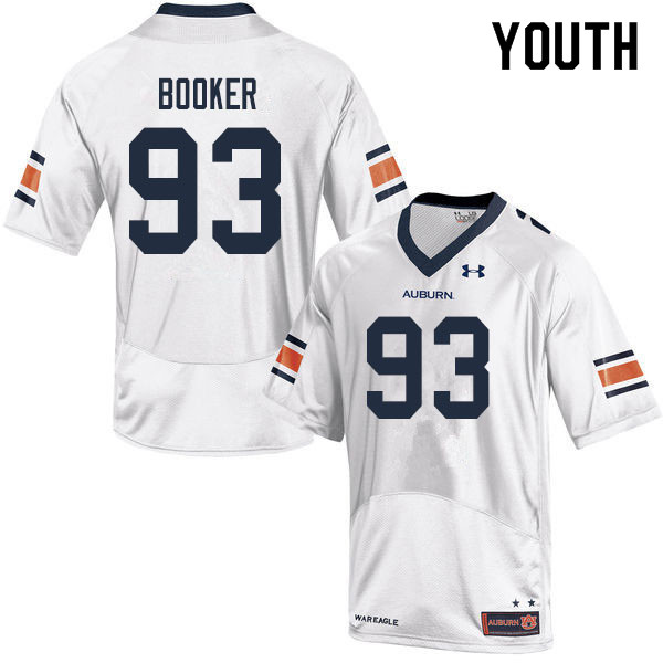 Auburn Tigers Youth Devonte Booker #93 White Under Armour Stitched College 2019 NCAA Authentic Football Jersey FFM4674SK